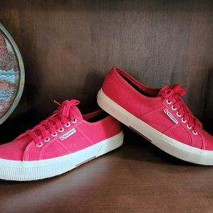 Women's Red Superga 2750 Cotu Classic Size 8 Excellent Condition